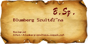 Blumberg Szultána névjegykártya